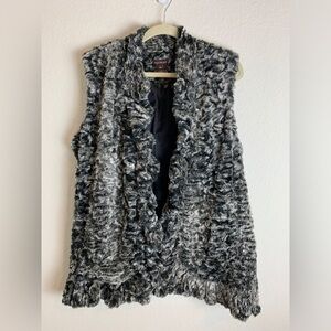 Multples Grey Fleece Vest, Size L